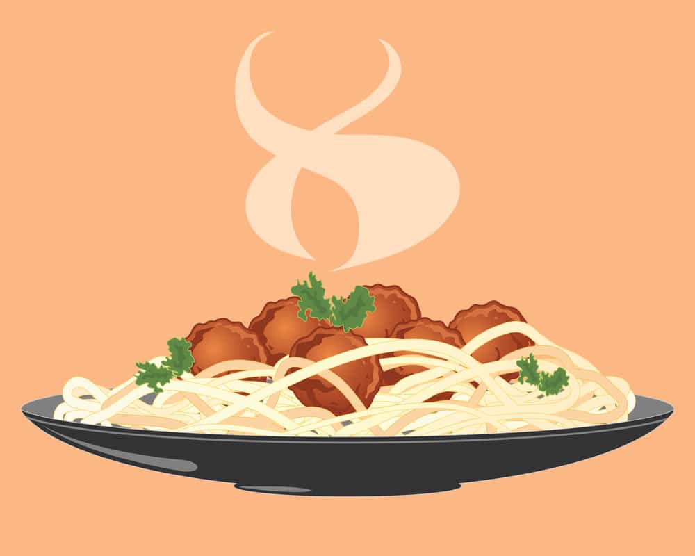 котлеты с макаронами (вектор)